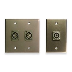 Whirlwind Wall Plate - 2 Gang Black 1 Whirlwind WCQF 1/4 Inch Jack